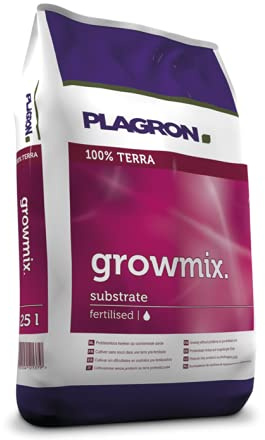 Plagron growmix 25 L 100% Terra substrat Dünger Erde Anzucht Grow Bloom