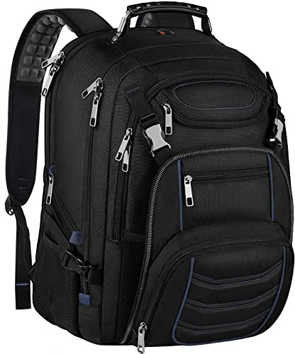18.4 Inch Laptop Backpack, Extra Large Travel Backpack with USB Charger Port for Men Women, 60L Big Capacity Heavy Duty Computer Bag TSA Friendly RFID Anti Theft Pocket Durable College School Bookbag