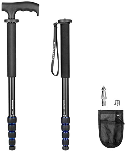 koolehaoda Aluminum Camera Monopod & Alpenstock with Handle, 5-Legs Sections,7KG / 15.4 lbs Load Capacity.