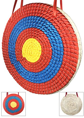 longbowmaker 50x50x6cm Bogenschießen Zielscheibe Stroh Ziel rund traditionellen Strohscheibe Durchmesser zum Anfänger Bogensport
