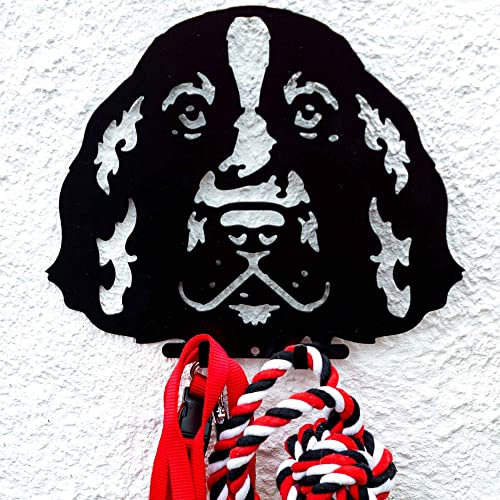 Working Cocker Springer Spaniel Dog Lead Hook Holder Pet Leash Coat Hanger Dog Accessories Collar Wall Storage Dog Portrait Dog Lover Owner Gift New Puppy Pet Birthday Present Dog Ornament