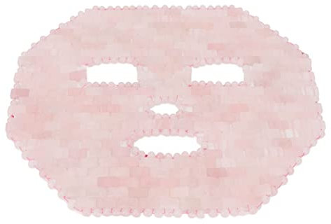 Masque Visage Froid, Masque Froid Visage, Masque de Sommeil pour le Visage en Jadestone Le Masque Facial en Jadestone élimine les Cernes et l'outil de Massage des Yeux (Quartz Rose)