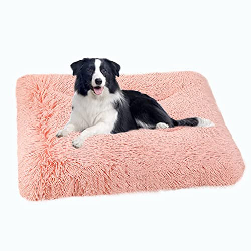 SOAI Flauschige Große Hundebett,94x63cm Langer Weiche Polsterung, Multifunktional Hundematte,Waschbar Hundekissen für Mittelgroße XXL Hunde