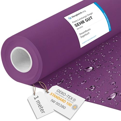 DreamRoots Markisenstoff wasserdicht Meterware, Lila, 1 m | Oxford Segeltuch, Polsterstoff, 160 cm breit, 220 g/m² 600D, wasserabweisend, für außen & Deko
