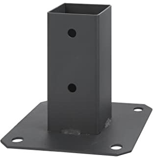 ADGO Douille à Visser en Graphite - Ancrage au Sol pour poteaux en Bois - 60 x 60 mm - Ancrage galvanisé à Chaud