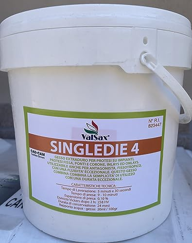 VALSAX Gesso Dentale Sintetico Extraduro 5 Kg Gesso Odontotecnico Single-Die 4 Cad-Cam Per Modelli Master Monconi Sfilabili Ponti E Protesi Scheletrica Colore Golden Brown