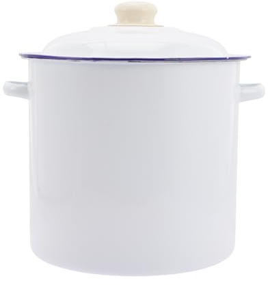 MAGICLULU Enamel Bucket White Rice and Tea Storage Container with Slip Resistant Bottom and Easy to Carry Design, Suitable for Kitchen and Outdoor Use, Multipurpose Home Storage Bucket Random Color