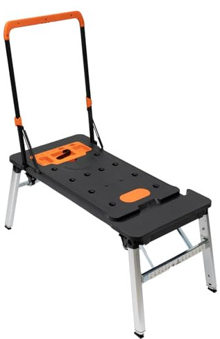 Werkbank Klappbar 7-in-1 Universal-Werkbank Belastbarkeit 250kg,Multifunktion Mobiler Arbeitstisch für Sägebock, Arbeitsplattform, Plattform, Rollbrett, Transportwagen und Handwagen