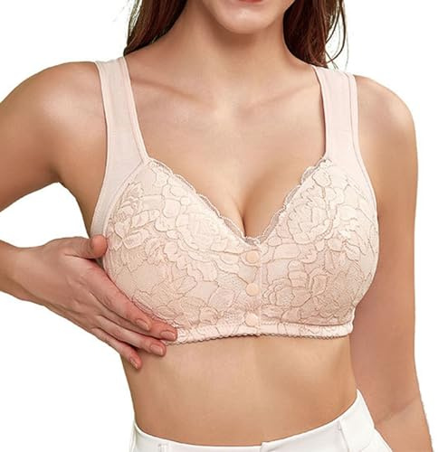 CTLTSRX Luxysense-BH, bequemer BH mit Frontverschluss, rückenstützender Haltungs-BH in Übergröße, Push-Up-Sport-BH für Damen (Skin Color,56/130)