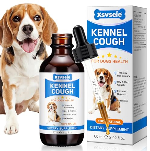 Hustensaft für Hunde, Kennel Cough for Dogs, Hunde Hustensaft Tropfen, Hustenmittel für Beruhigung Atemwege bei Husten & Erkältung Hund, Natural Herbal Dog Cough Treatment Cough Relief