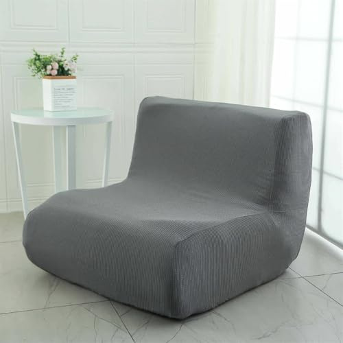 Surwin Lazy Sofabezug 1 Sitzer, Stretch Ohne Armlehnen Sofahusse Weicher Schonbezug Lazy Sofa Überzug Sofaüberwurf Sofaschoner für Hund Katze Sofaschutz (Kariertes Dunkelgrau)