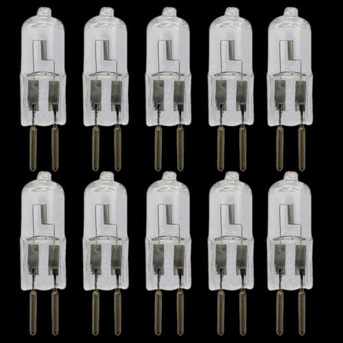 UGEFKMQ 10Pc Capsule Halogen Bulbs 20W 12V G6.35 24V 50W Tungsten Halogen Lamp G6.35 220V 35W GY6.35 Bi-pin Base Warm White,100W,220V