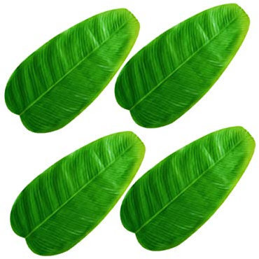 Cabilock Isolierende Tischsets 4-teiliges Set Tischsets Im Hawaii-Stil mit Kunstblättern Hitzebeständig Nicht Klebend für Küche und Restaurant