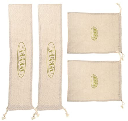 Cabilock 4piezas Bolsas De Pan Reutilizables Con Cordón Para Guardar El Pan Fresco En La Cocina Antiadherentes y Resistentes Al Calor