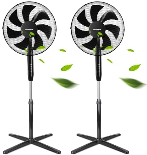 Aigostar Ventilatore a Torre Silenzioso con Telecomando, Display LED, 4 Modalità, 3 Velocità, Timer 12 Ore, Ampia oscillazione, Ventilatore a torre Potente Silenzioso per Casa, 93CM, 45W, Harbor