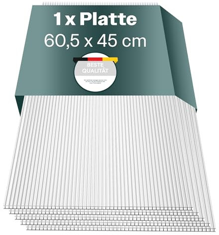 Plaques creuses pour serre 60,5 x 45 cm / 3 - plaques en polycarbonate, plaques en plastique de 4 mm, plaques de serre résistantes aux intempéries, plaques murales en polycarbonate, toit en tôle