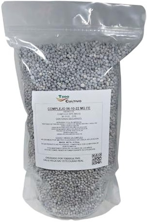 Complejo Abono 06-10-22 NPK con Hierro. 5 Kg. Fertilizante idóneo para el Cultivo de la Vid y una Gran Variedad de frutales.