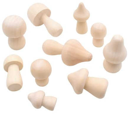 HOODANCOS 20stücke Mini Pilz Handwerk Unfinished Holz Pilze Dekore Diy Malerei Bastelmaterial Naturmaterial Garten Dekoration Verschönern Mikro Landschafts Dekoration