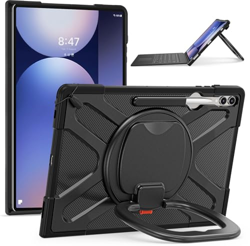 Compatibile con Samsung Galaxy Tab S10 Ultra/S9 Ultra/S8 Ultra da 14,6 pollici, resistente copertura antiurto a tutto corpo W 360 girevole maniglia stand compatibile con tastiera Type Cover