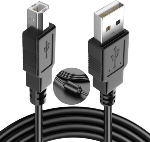 4.5M USB 2.0 Printer Cable to Computer Type A to B Male Scanner Extension Cable for HP Envy Canon Brother Lexmark Epson Dell Xerox Samsung Printer Cord with Magnetic Ring Reject Interference (Black)