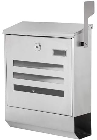 Buzon Exterior Moderno con Cerradura, Buzón Exterior con Tubo de Periódico Independiente, Apto for el Hogar y la Escuela, 34,5 × 10,5 × 42 cm