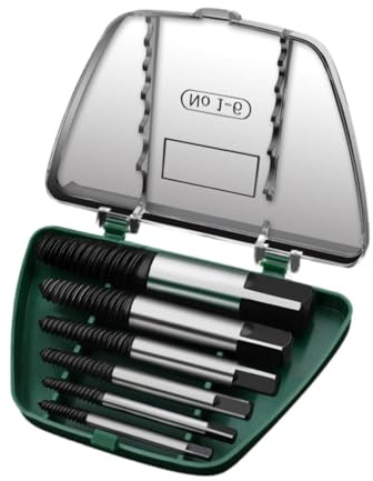 Ronyme Set di estrattori per viti rotte, kit di estrattori per bulloni danneggiati, robusto per rimuovere viti spanate, punte per utensili di facile, 6 Pezzi Da 3 a 13.5 Mm