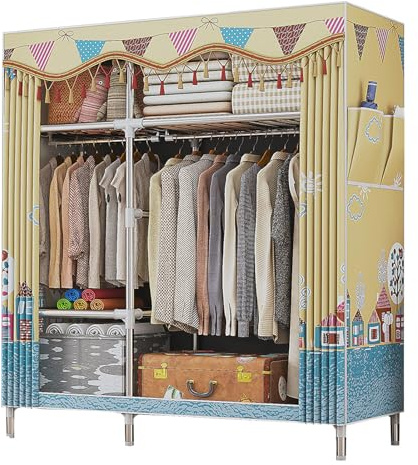 KRXSOBNV, Vikbar tyggarderob, Bärbar Tyggarderob, Garderobsarrangör Garderob, Klädskåp, Butiksskåp, E-107x46x172cm,Bärbar garderob