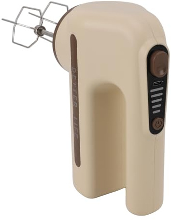 ERYUE Batteur à Main électrique sans Fil Domestique Batteur à Oeufs Mélangeur Main électrique 5 Vitesses avec Fouet en Acier Inoxydable Kaki