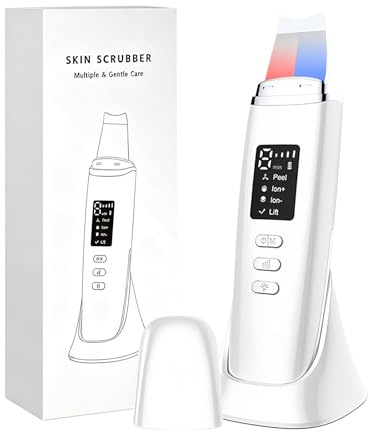 Appareil de nettoyage ultrasonique pour la peau quatre modes de nettoyage des pores par lumière rouge et bleue, éliminateur de points noirs, appareil de peeling ultrasonique