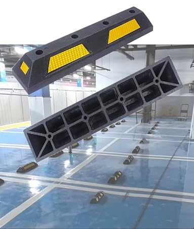 Generico Fermaruota in Gomma Resistente - Bloccaspazio e Protezione for marciapiedi Auto for vialetti, Garage, Lotti | Facile da installare, Resistente alle intemperie(75x15x11cm)
