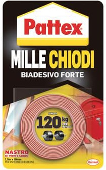 4PZ PATTEX MILLECHIODI NASTRO BIADESIVO H.MM 19 MT 1,5