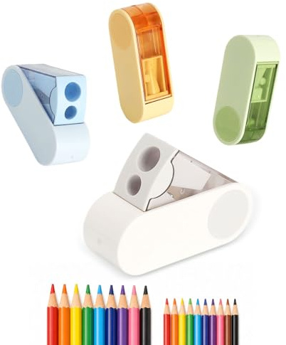 SLIAXINT 4 Stück Spitzer Anspitzer Dicke und Dünne Stifte | Dosenspitzer Spitzer mit Dose Pencil Sharpener Klein Doppelanspitzer mit BehäLter Bleistiftanspitzer Für Schulen und Büros