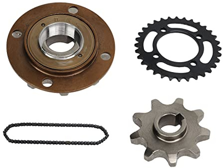 Kit di pignoni per catena 420, corona in lega di alluminio da 32 denti con ruota libera senza denti e pignone motore da 9 denti, set di catene 420 per moto, scooter, ATV e motocicl