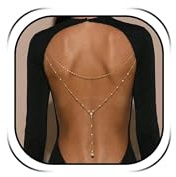 Peraca Cris Collana a catena per il corpo per abito senza schienale Collana posteriore Collane a catena d'oro Collane sexy Bikini Catena in vita per la spiaggia