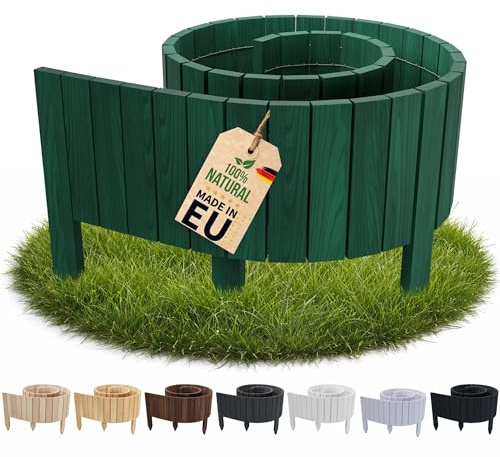 Floranica Bordo Giardino Flessibile 20 x 200 cm Verde scuro Bordi Aiuole Legno Bordura per Giardino Rollborder Palizzata