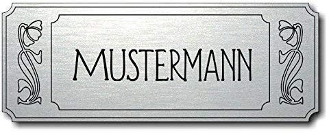 Türschild, Briefkastenschild, Klingelschild, 70-300-007 Acryl, Oberfläche gold gebürstet oder Edelstahl gebürstet, individuell anpassbar