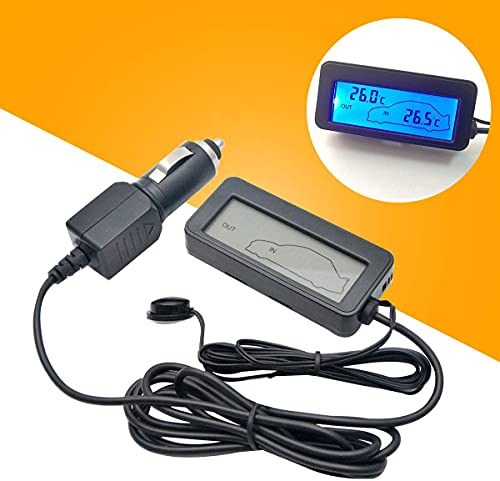 SANWAN Thermomètre numérique de voiture DC 12 V LCD de voiture pour camion et camion