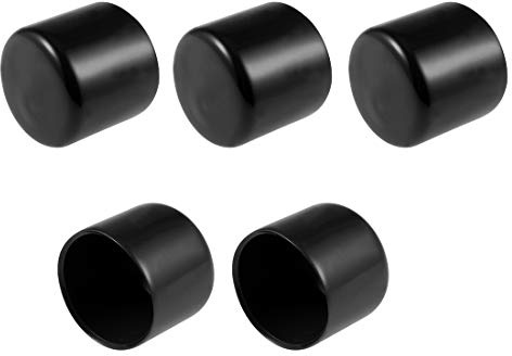 sourcing map 5 Stück Gummi Endkappen 33mm Innendurchm. Schwarz | Gummikappen Runde Schutzkappen Gummi Abdeckung Stopfen Möbelgleiter Bolzen Gewindeschutz, Für Schrauben Rohr Stuhlbeine