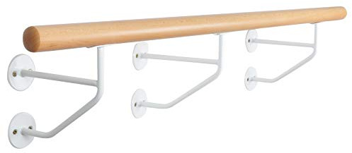Ballettstange Holz - mit stabilen Wandhaltern, für Kinder u. Erwachsene, Längen wählbar: 1-3 m