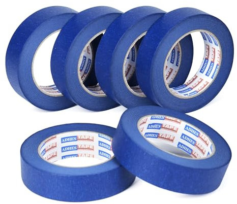 ADHES Cinta de pintor Cintas de Enmascarar para Pintura artes,azul,24mm x 55m,6rollo