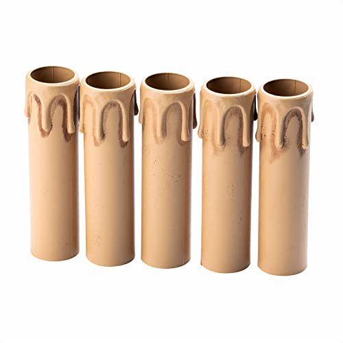 5 casquillos de plástico antiguo para candelabros de cristal, candelabros LED, lámpara de araña, lámpara de pared, color marrón (100 mm)
