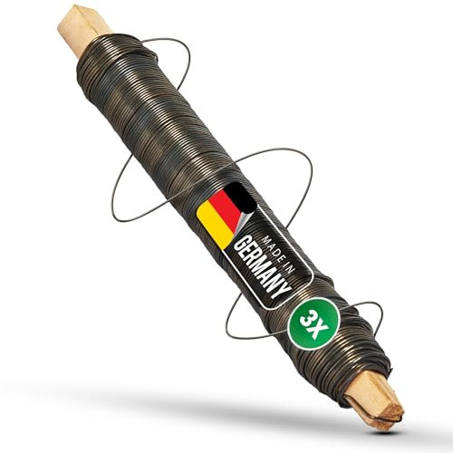 Novatool 3x Wickeldraht I geglüht I 0,65 mm I Draht I Metalldraht Gartendraht Blumendraht Bindedraht Biegedraht Pflanzendraht rostfrei Dekoband Dekodraht