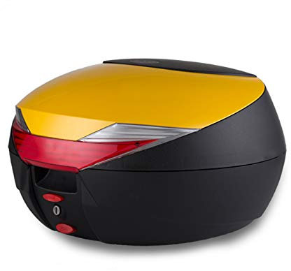 ZXCASDF Topcase Motorradkoffer Top Case Box, Top Case Universal, Für Roller, Motorrad, Mofa & Quad Aufbewahrungskofferroller Kann Helme,Gelb
