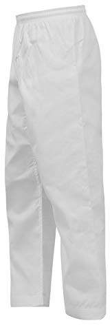 UFG Essential Karate Pants Cotton & Polyester Blended - Kids Adults Unisex (White, 00)