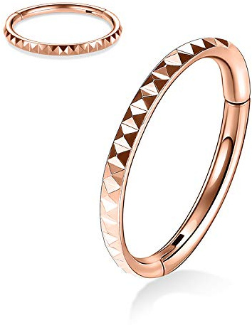 AROWRO 16G Nasenring Hoop 6mm Septum Schmuck Knorpelohrring Hoop Roségold Helix Tragus Rook Piercingschmuck Chirurgenstahl Helix Tragus Rook Ohrringe Kleine Creolen für Frauen