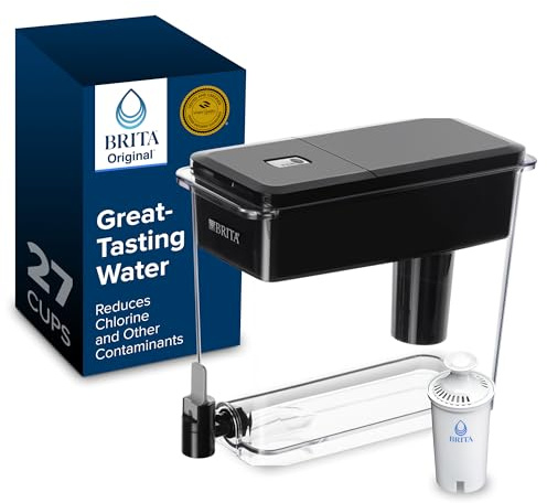 Brita UltraMax Large Water Dispenser with Standard Filter, BPA-Free, Reduces Copper, Cadmium and Mercury Impurities, Lasts 2 Months or 40 Gallons, 27-Cup