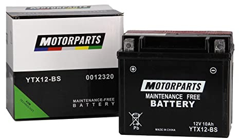 BATTERIA MOTORPARTS MINARELLI YTX12-BS 12V 10AH COMPATIBILE CON PIAGGIO BEVERLY RST 4T 4V IE EU3 300 4T 10 16 SENZA MANUTENZIONE COMPLETA SPECIFICA MOTO SCOOTER