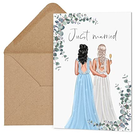 Nastami Glückwunschkarte Hochzeit LGBTQ+ DIN A6 Hochzeitskarte mit Umschlag (zwei Frauen)