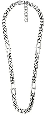 FOSSIL Halskette Für Männer Heritage, Länge: 457mm+50mm, Breite: 8mm Silberne Edelstahl Halskette, JF04356040