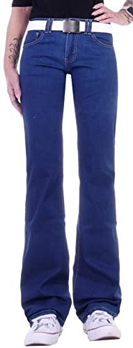 Damen Jeans Gerader Schnitt Straight Leg Hüftjeans Low Waist Damen-Hose-n Jeans-Hose-n Hüft-Hose-n Niedrige-r Leib-Höhe Bund Große Gr Größe-n Big Size Übergröße-n Blau-e L 40